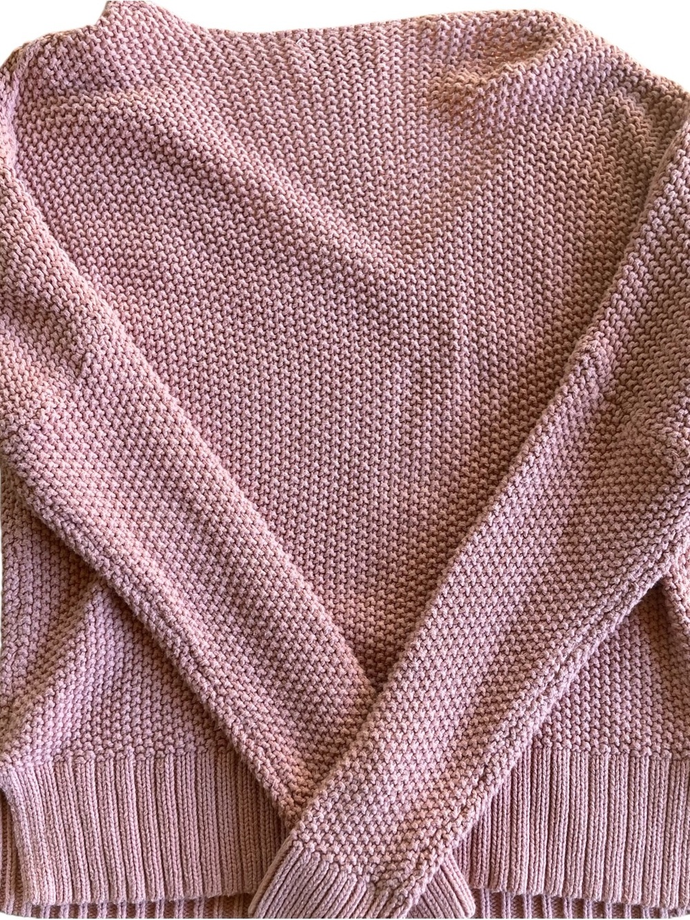 Lucky Brand Pink Cotton Knit V-Neck Sweater Medium Cozy Fall Pullover - Picture 3 of 7